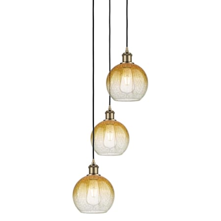 Innovations Lighting Brookhaven Globe 3 Light 15" Wide Multi Light Pendant Antique Brass / Amber