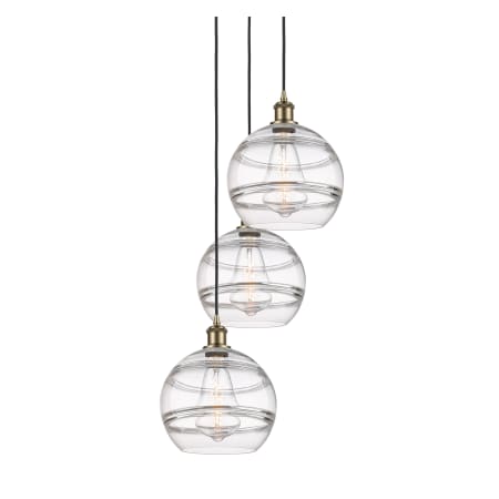 Innovations Lighting Rochester 3 Light 17" Wide Multi Light Pendant Antique Brass / Clear