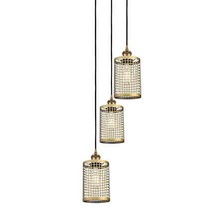Innovations Lighting Nestbrook 3 Light 19" Wide Cage Multi Light Pendant Brushed Brass