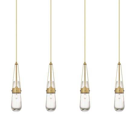 Innovations Lighting Milan 4 Light 49" Wide Linear Pendant Brushed Brass / Clear