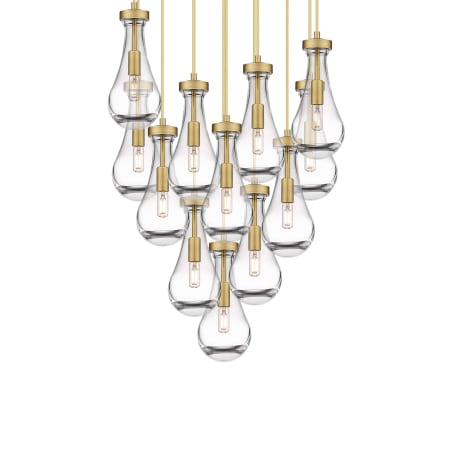 Innovations Lighting Owego 12 Light 25" Wide Multi Light Pendant Brushed Brass / Clear