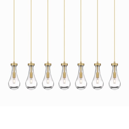 Innovations Lighting Owego 7 Light 49" Wide Linear Pendant Brushed Brass / Clear