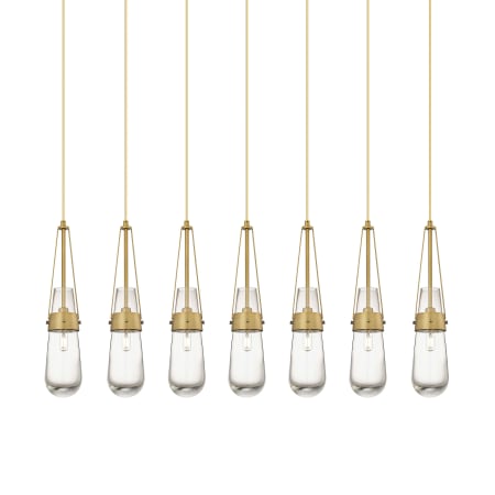 Innovations Lighting Milan 7 Light 49" Wide Linear Pendant Brushed Brass / Clear