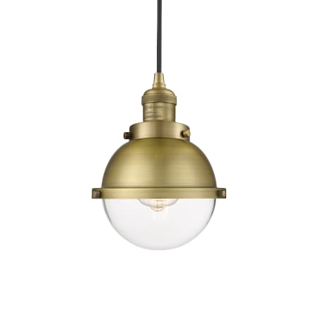 Innovations Lighting Hampden 7" Wide Mini Pendant Brushed Brass / Clear