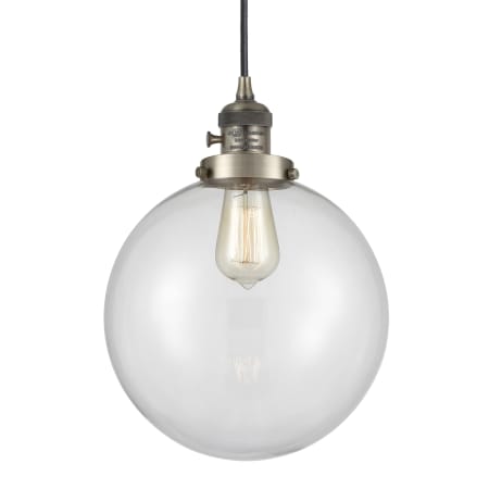 Innovations Lighting Beacon 10" Wide Pendant Antique Brass / Clear
