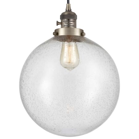 Innovations Lighting Beacon 12" Wide pendant Antique Brass / Seedy