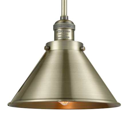 Innovations Lighting Briarcliff Single Light 10" Wide Pendant with Hang Straight Swivel Antique Brass / Antique Brass