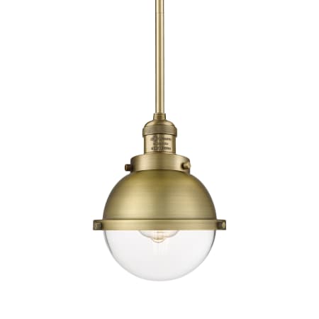Innovations Lighting Hampden 7" Wide Mini Pendant Brushed Brass / Clear