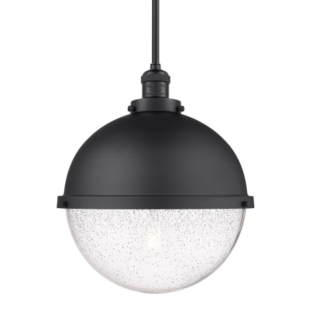 Innovations Lighting Hampden 13" Wide Pendant Matte Black / Seedy
