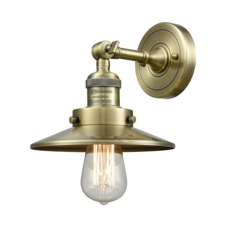 Innovations Lighting Railroad Single Light 8" Tall Bathroom Sconce Antique Brass