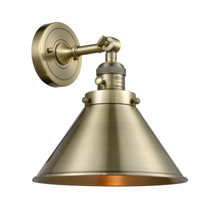 Innovations Lighting Briarcliff Single Light 8" Tall Bathroom Sconce with Multiple Shade Options Antique Brass / Metal