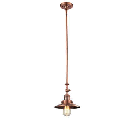 Innovations Lighting Railroad 8" Wide Adjustable Mini Pendant Antique Copper / Metal Shade