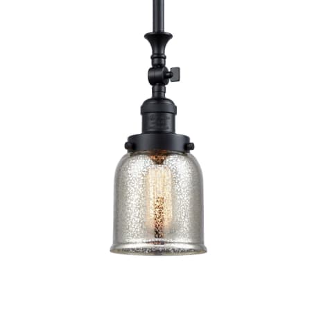Innovations Lighting Small Bell 5" Wide Adjustable Mini Pendant Matte Black / Silver Plated Mercury