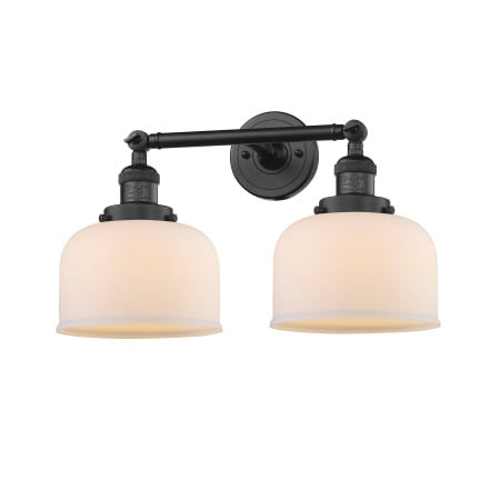 Innovations Lighting Large Bell 2 Light 19" Wide Bathroom Vanity Light with Multiple Shade Options Matte Black / Matte White