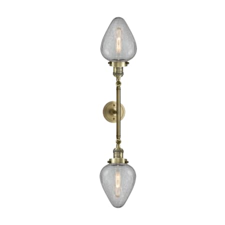Innovations Lighting Geneseo 2 Light 27" Wide Bathroom Vanity Light Antique Brass / Clear Crackle