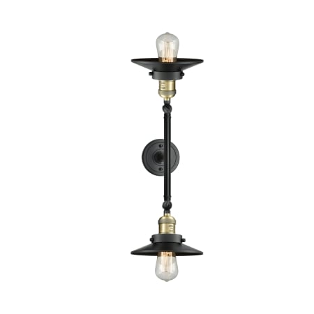 Innovations Lighting Railroad 2 Light 19" Wide Bathroom Vanity Light with Multiple Shade Options Black Antique Brass / Matte Black