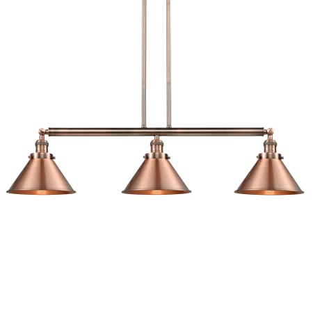 Innovations Lighting Briarcliff 3 Light 43" Wide Linear Chandelier Antique Copper / Antique Copper