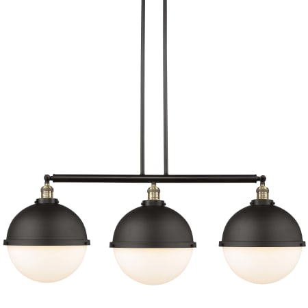 Innovations Lighting Hampden 3 Light 46" Wide Linear Pendant Black Antique Brass / Matte White