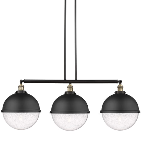 Innovations Lighting Hampden 3 Light 46" Wide Linear Pendant Black Antique Brass / Seedy