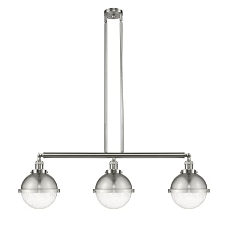 Innovations Lighting Hampden 3 Light 42" Wide Linear Pendant Brushed Satin Nickel / Seedy
