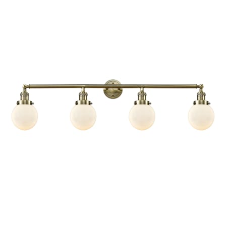 Innovations Lighting Beacon 4 Light 42" Wide Vanity Light Antique Brass / Matte White