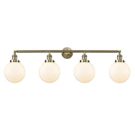Innovations Lighting Beacon 4 Light 44" Wide Vanity Light Antique Brass / Matte White