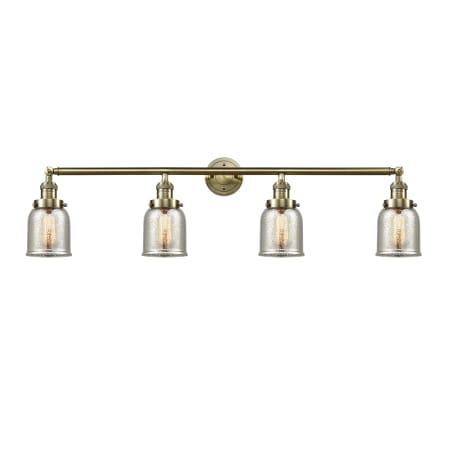 Innovations Lighting Bell 4 Light 43" Wide Vanity Light Antique Brass / Silver Plated Mercury