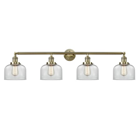 Innovations Lighting Bell 4 Light 44" Wide Vanity Light Antique Brass / Clear