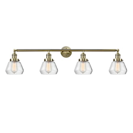Innovations Lighting Fulton 4 Light 43" Wide Bathroom Vanity Light Antique Brass / Clear