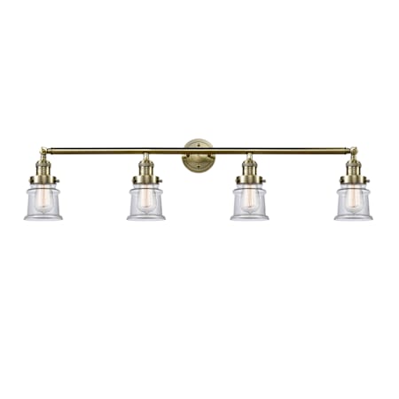 Innovations Lighting Small Canton 4 Light 42" Wide Bathroom Vanity Light Antique Brass / Clear