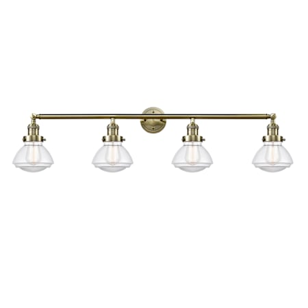 Innovations Lighting Olean 4 Light 43" Wide Bathroom Vanity Light Antique Brass / Clear