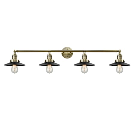 Innovations Lighting Railroad 4 Light 44" Wide Bathroom Vanity Light Antique Brass / Matte Black