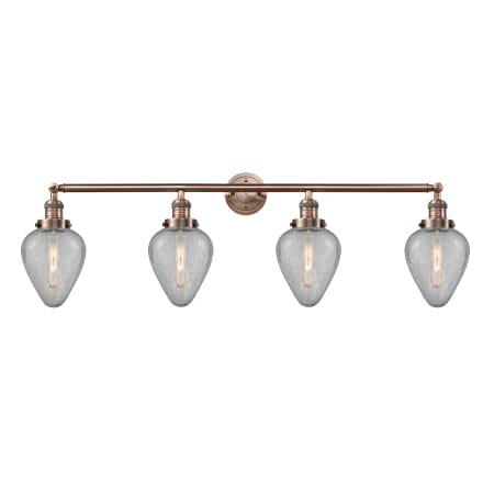 Innovations Lighting Geneseo 4 Light 43" Wide Bathroom Vanity Light Antique Copper / Clear Crackle