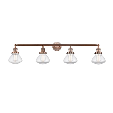 Innovations Lighting Olean 4 Light 43" Wide Bathroom Vanity Light Antique Copper / Clear