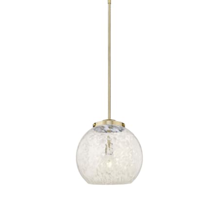 Innovations Lighting White Mouchette 14" Wide Suspension Pendant Antique Brass