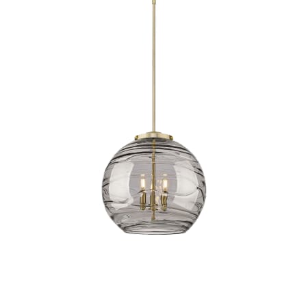 Innovations Lighting Athens Deco Swirl 3 Light 18" Wide Suspension Pendant Antique Brass