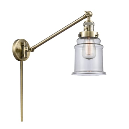 Innovations Lighting Canton Single Light 25" Tall Bathroom Sconce Antique Brass / Clear