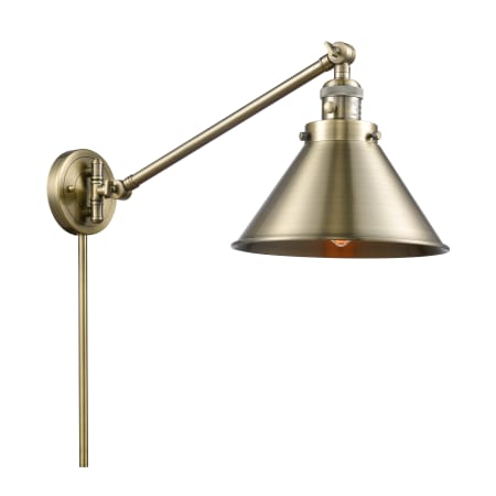 Innovations Lighting Briarcliff Single Light 25" Tall Wall Sconce with Multiple Shade Options Antique Brass / Metal