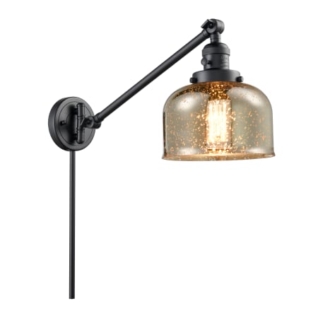 Innovations Lighting Large Bell 25" Tall Hardwired or Plug-In Wall Sconce / Converts to Pendant Matte Black / Silver Plated Mercury