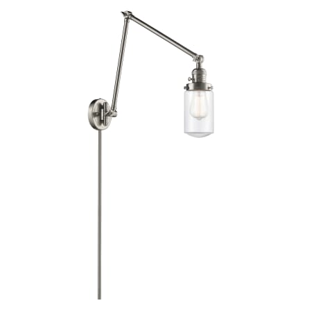 Innovations Lighting Dover 31" Tall Bathroom Sconce Brushed Satin Nickel / Clear