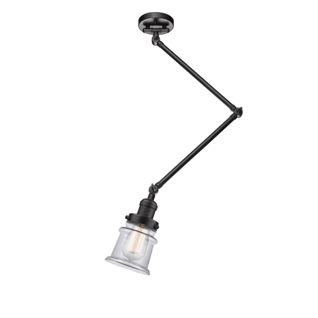Innovations Lighting Small Canton 14" Wide Semi-Flush Ceiling Fixture Oil Rubbed Bronze / Clear