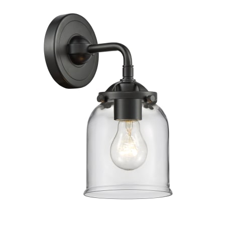 Innovations Lighting Small Bell Single Light 9" Tall Bathroom Sconce Oil Rubbed Bronze / Clear