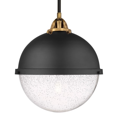 Innovations Lighting Hampden 13" Wide Pendant Black Antique Brass / Seedy