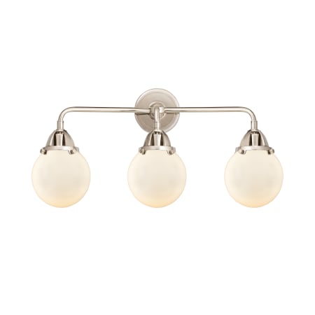 Innovations Lighting Beacon 3 Light 24" Wide Vanity Light Polished Nickel / Matte White