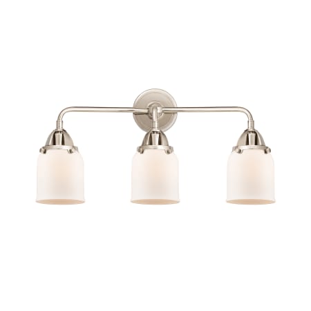 Innovations Lighting Bell 3 Light 23" Wide Vanity Light Polished Nickel / Matte White