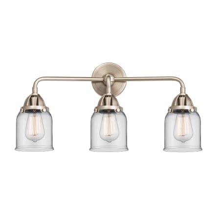 Innovations Lighting Bell 3 Light 23" Wide Vanity Light Brushed Satin Nickel / Clear