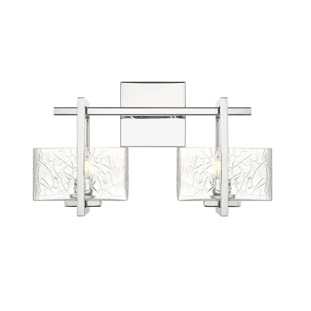 Innovations Lighting Striate 2 Light 15" Wide Vanity Light Polished Chrome / Clear