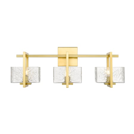 Innovations Lighting Striate 3 Light 24" Wide Vanity Light Satin Gold / Clear