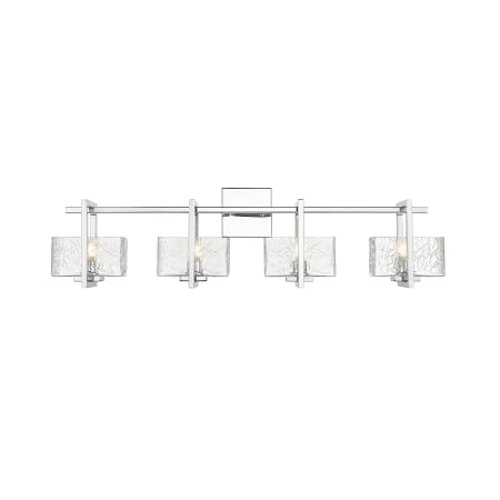 Innovations Lighting Striate 4 Light 33" Wide Vanity Light Polished Chrome / Clear