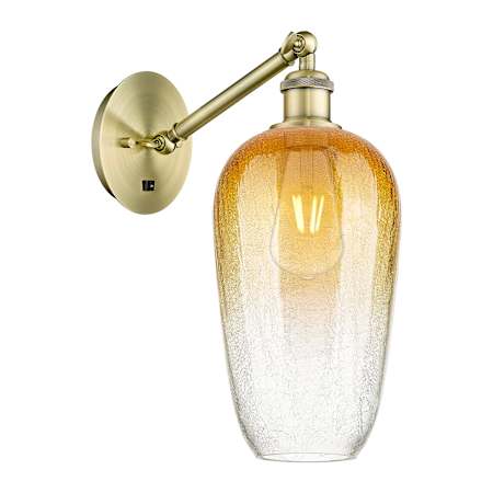 Innovations Lighting Brookhaven Flute 15" Tall Wall Sconce Antique Brass / Amber